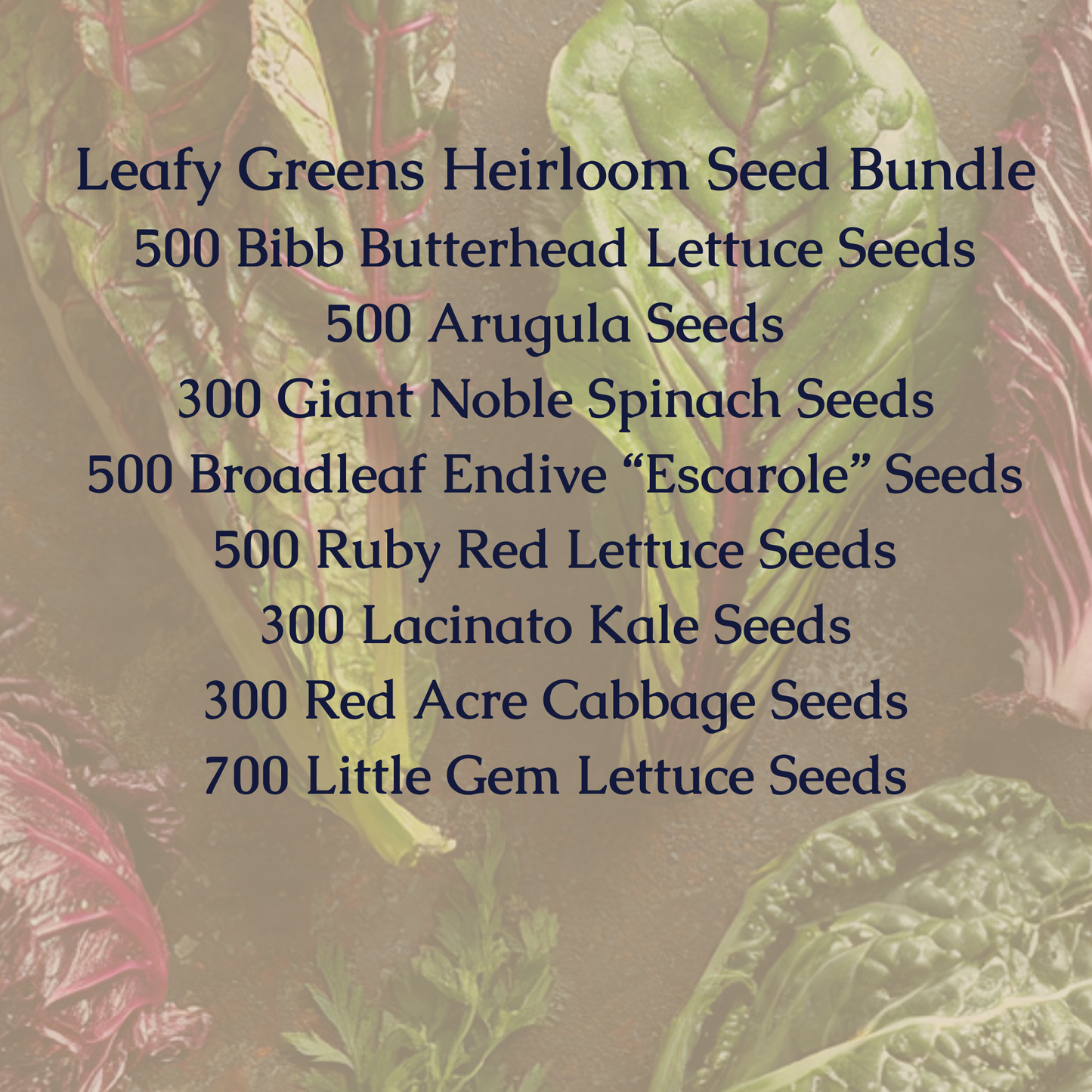 Leafy Green Heirloom Seed Bundle